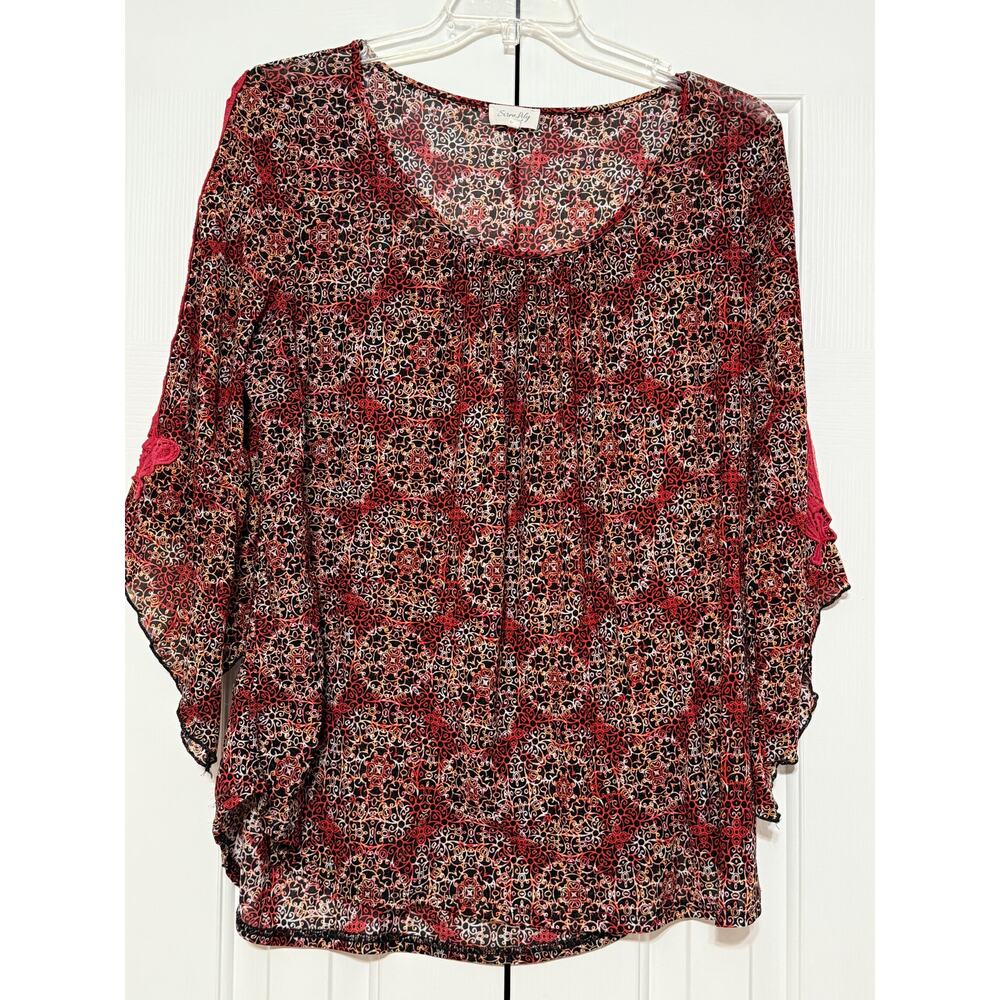 Siren Lily Medallion Print Blouse, Size 3X